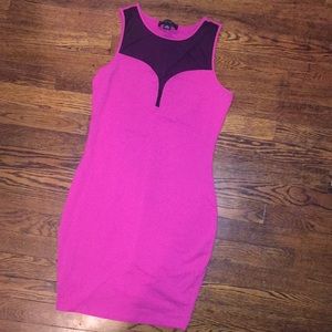 F21 Pink dress with mesh insert